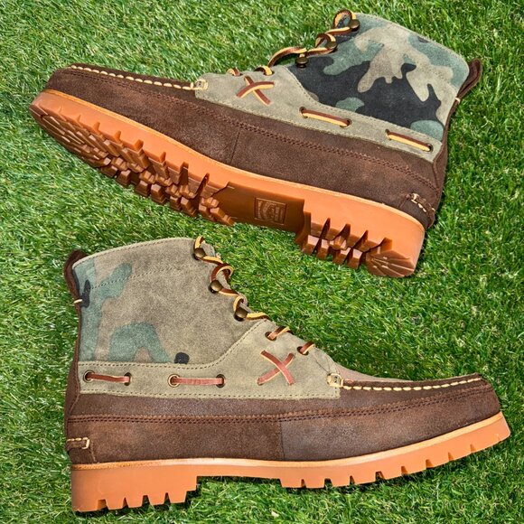 Polo Ralph Lauren Country Ranger MID Camo Brown Leather Suede Boots Men\'s main image 7